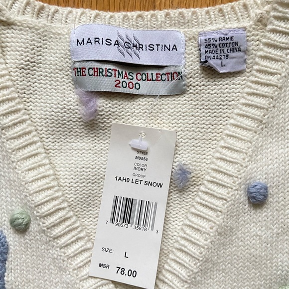 NWT Marisa Christina Christmas Collection 2000 Holiday Sweater Snow Day - Picture 3 of 9